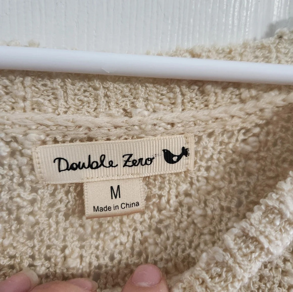 Cream open knit sweater tunic embroidered lace antique balletcore Fairy Med - Picture 4 of 8